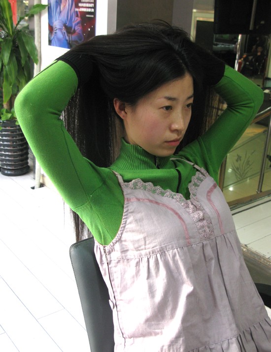 剪下北京气质姑娘的漂亮长发-上海ww252#(3)
