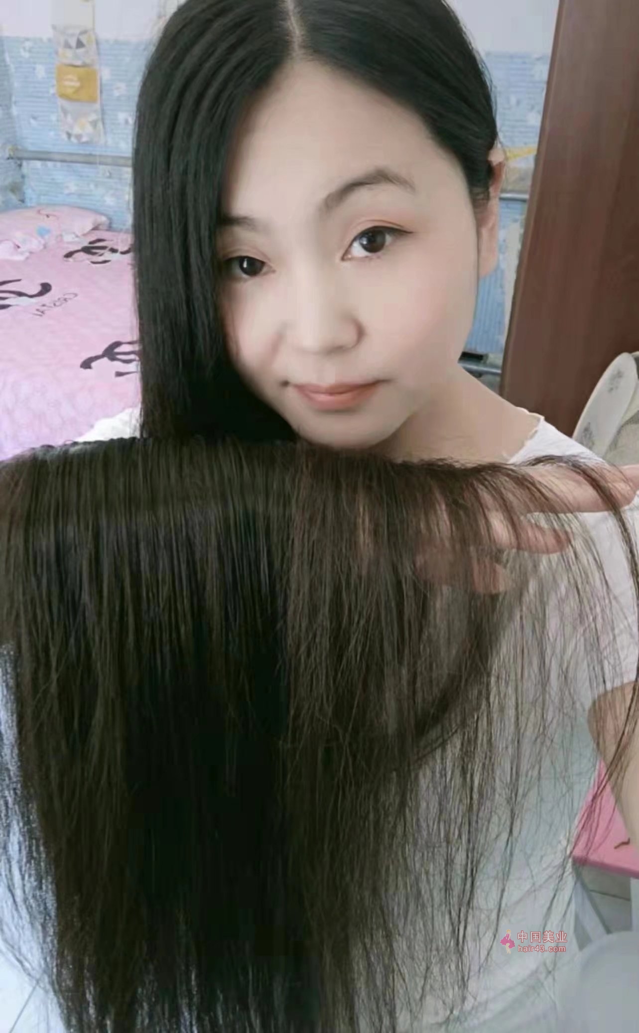 剪下初二少女80公分丰厚长发 剪发_中国长发